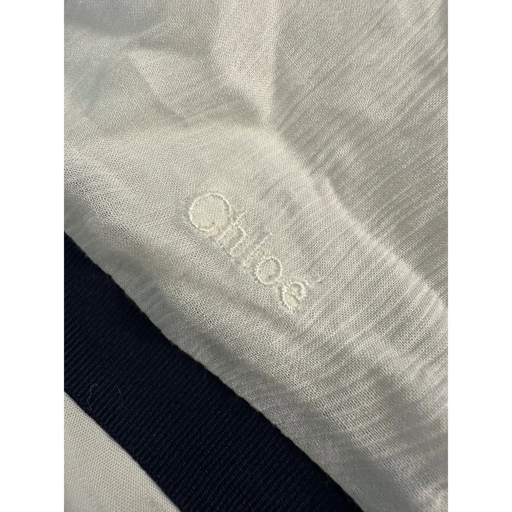 Nwt Chloé white Navy girls kids crêpe swing dress Sz 4